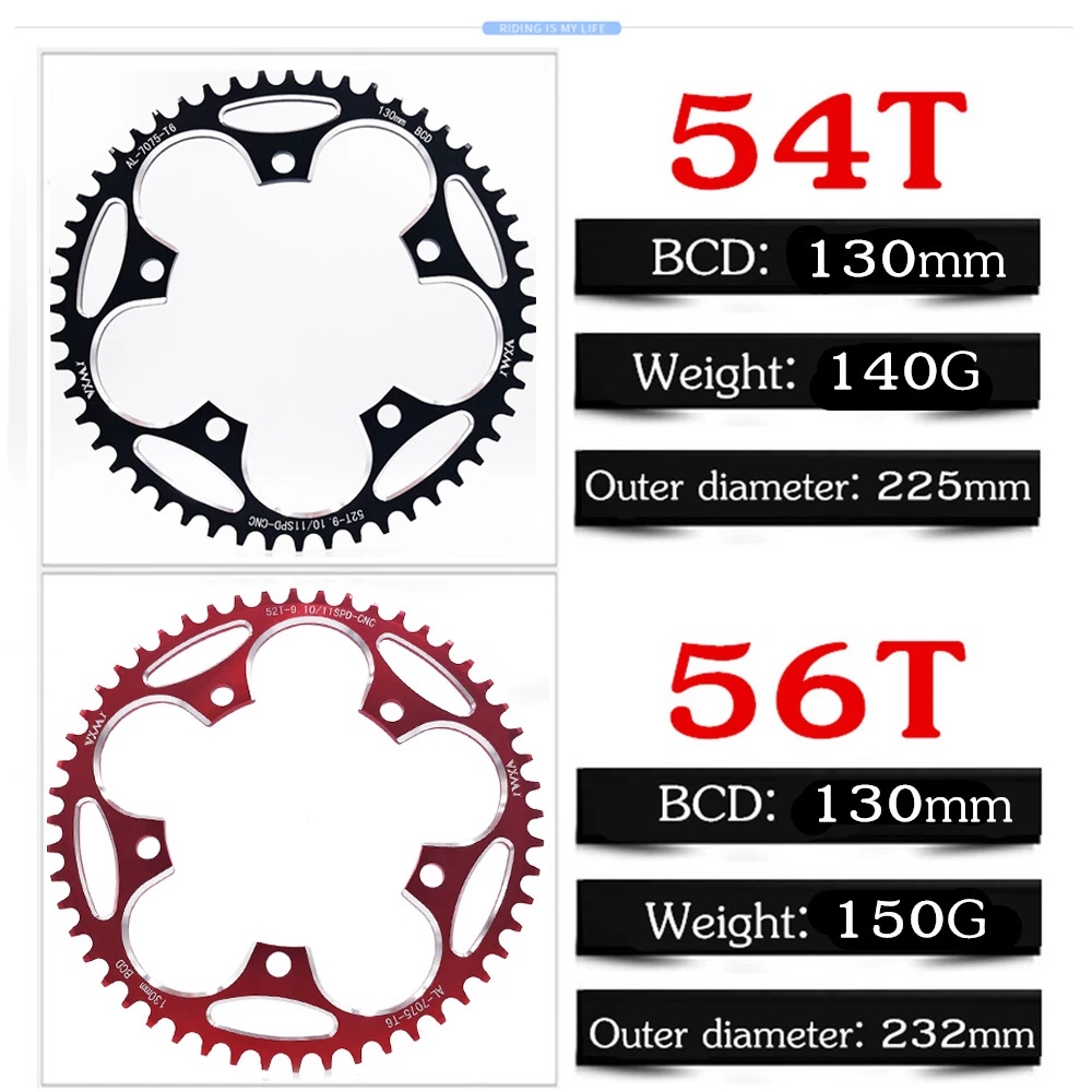 Đĩa xích xe đạp 50 - 60T 130BCD bằng hợp kim nhôm cao cấp