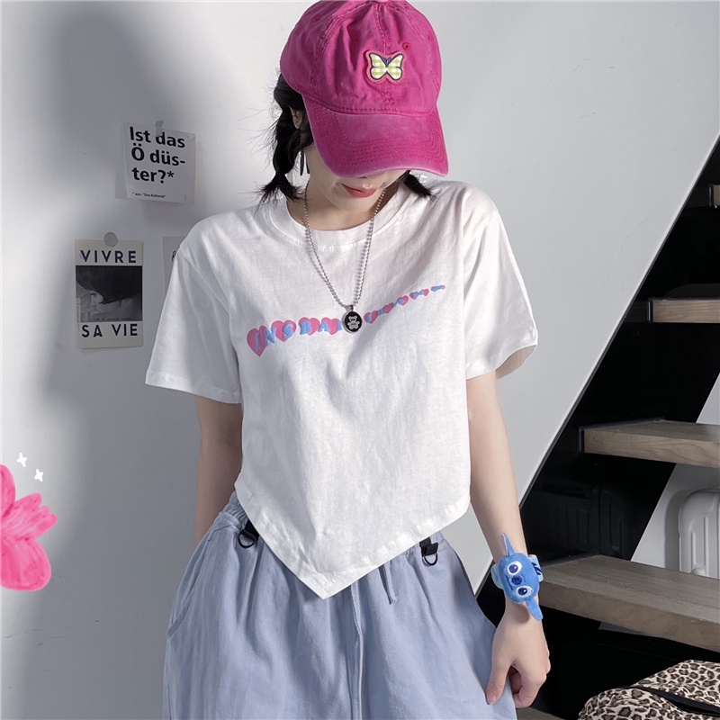 Áo Thun Nữ Ngắn Tay Cổ Tròn Thời Trang Hàn