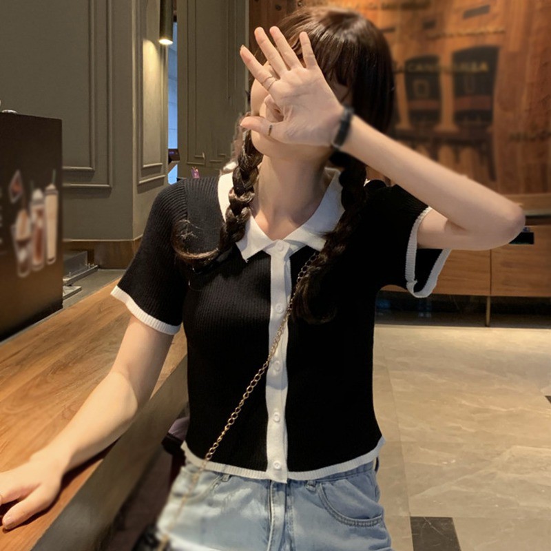 Áo Dệt Kim Ngắn Tay Thời Trang Mùa Hè Dành Cho Nữ