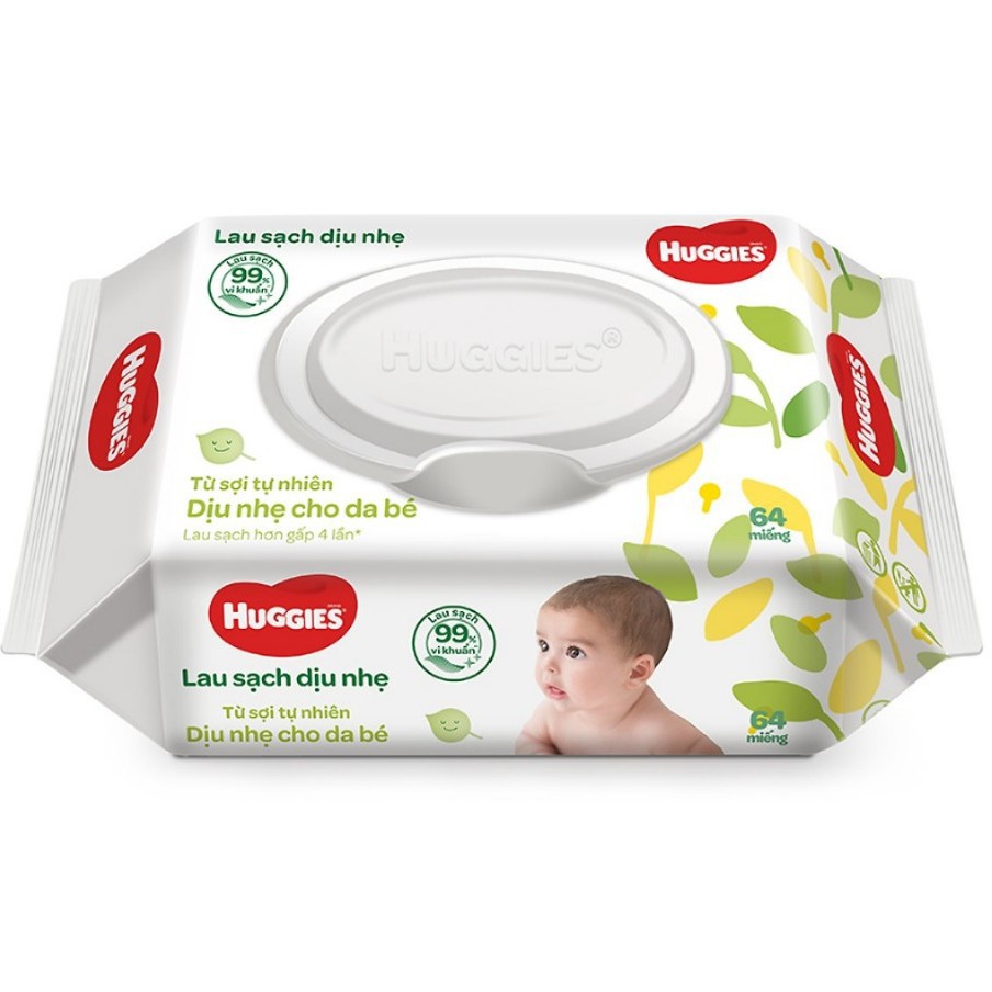 (Mẫu mới) KHĂN ƯỚT HUGGIES 64 TỜ