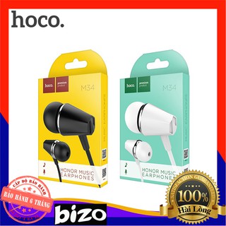 ✅  SIÊU CHẤT LƯỢNG ✅  Tai nghe nhét tai có mic HOCO M34 giắc cắm 3,5mm, âm bass cực chuẩn, dùng cho IP  mọi loại máy...