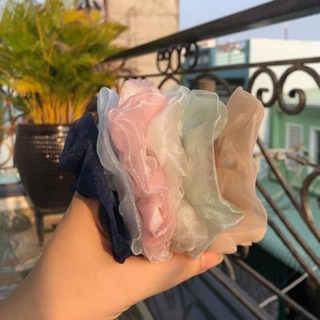 [GOLDENISLAND] ĐỒ CỘT TÓC TRANG TRÍ SRUNCHIES VẢI VOAN PHI BÓNG