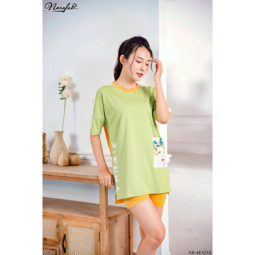 [Mã FASHIONMALLT4 giảm 15% đơn 150k] Bộ đồ mặc nhà áo cộc quần đùi 100% cotton cao cấp Narylee NR-8E525