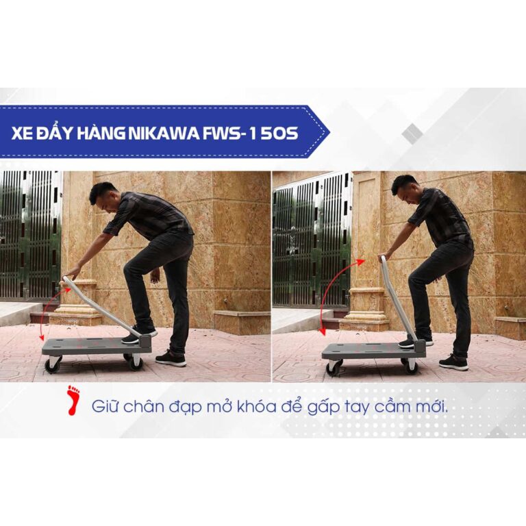 Xe đẩy hàng gấp gọn Nikawa FWS-150S - Tải 150kg, 4 bánh Gấp Gọn - Xe Kéo Hàng Gấp Gọn - Xe Đẩy Hàng Tay