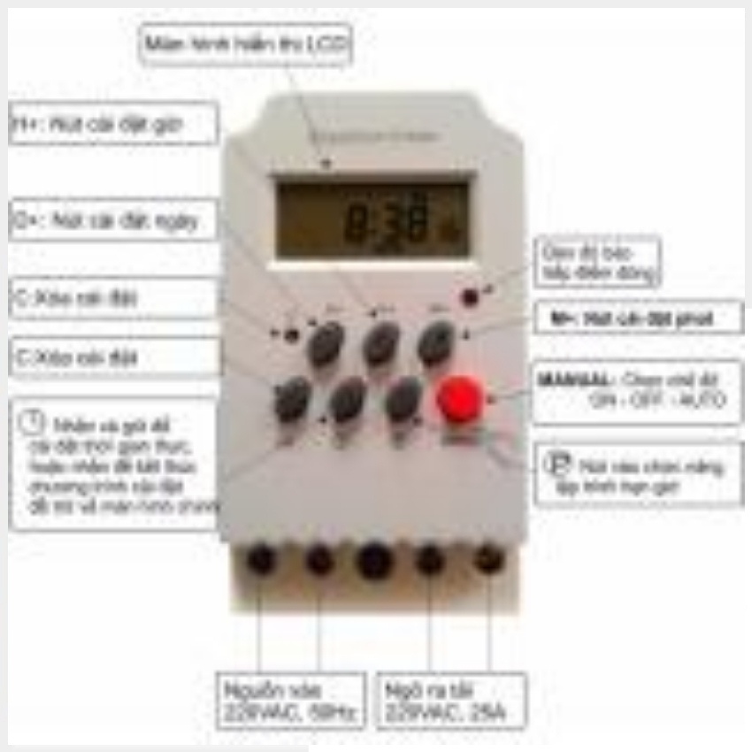Timer hẹn giờ KG316T-II 25A/220v dùng để bật tắt các biết bị điện tự động chuẩn công nghiệp cài 1 lần dùng mãi mãi