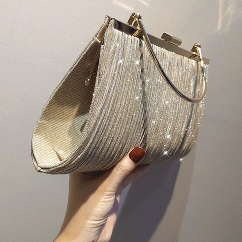 Ví Cầm Tay Đính Kim Sa Lấp Lánh Phong Cách Retro Cho Nữ