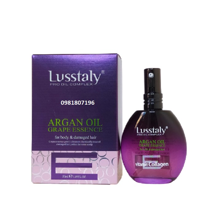 Tinh dầu siêu dưỡng bóng Lusstaly,Grape & Argan Oil 50ml