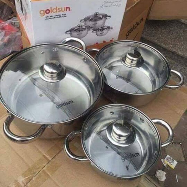 Bộ nồi 3 đáy goldsun