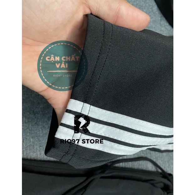 Quần Short 3 Sọc Nam Nữ Thời Trang Thun Poly Unisex