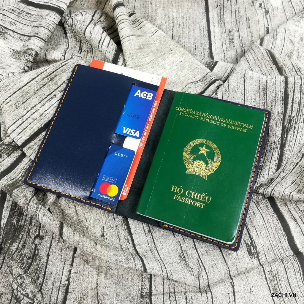 Ví đựng passport da bò, bao da đựng hộ chiếu da thật 100% handmade - Zachi PP921