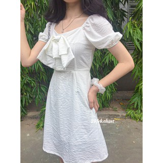 Váy mini dress ngực nơ lưng chun