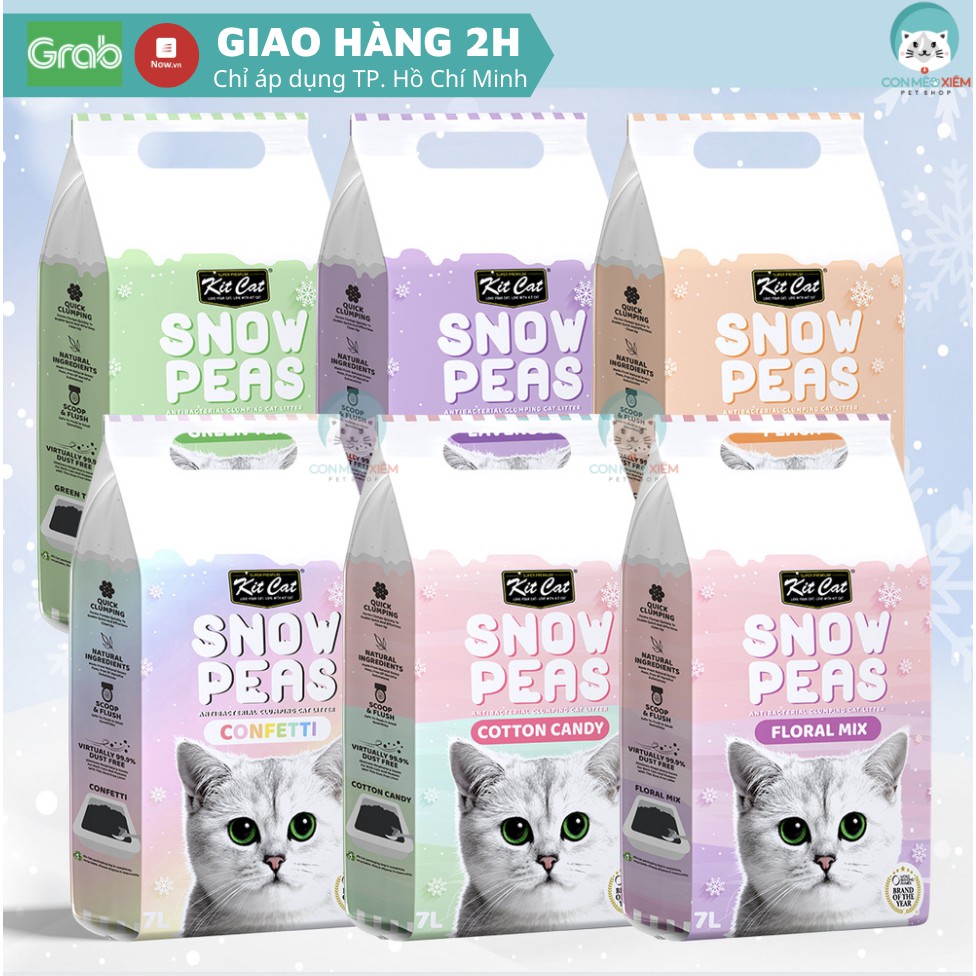 Cát cho mèo Kit cat snow peas 7L, cát đậu tuyết vệ sinh thơm khử mùi tốt Con Mèo Xiêm