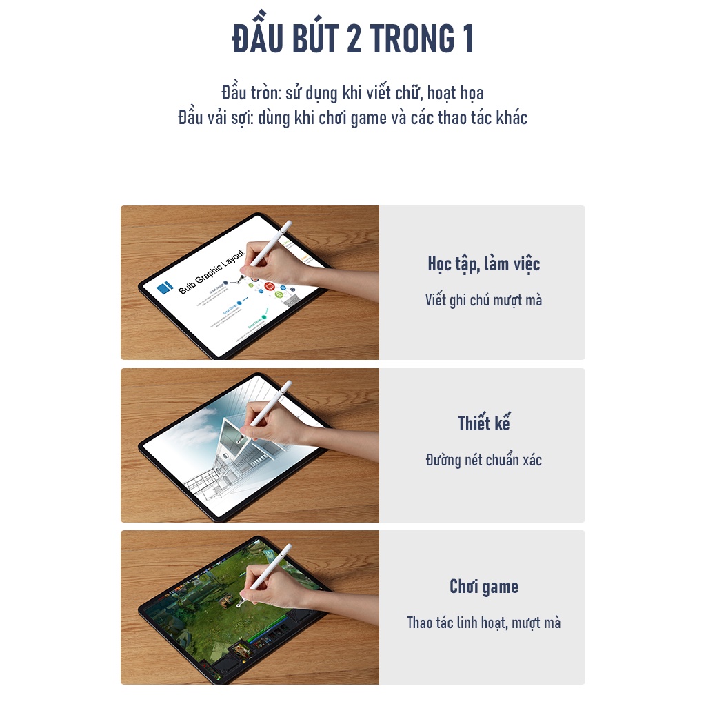 Bút Cảm Ứng Thiết Kế 2 Trong 1 Dùng Cho Điện Thoại và Máy Tính Bảng - ROBOT RSP01