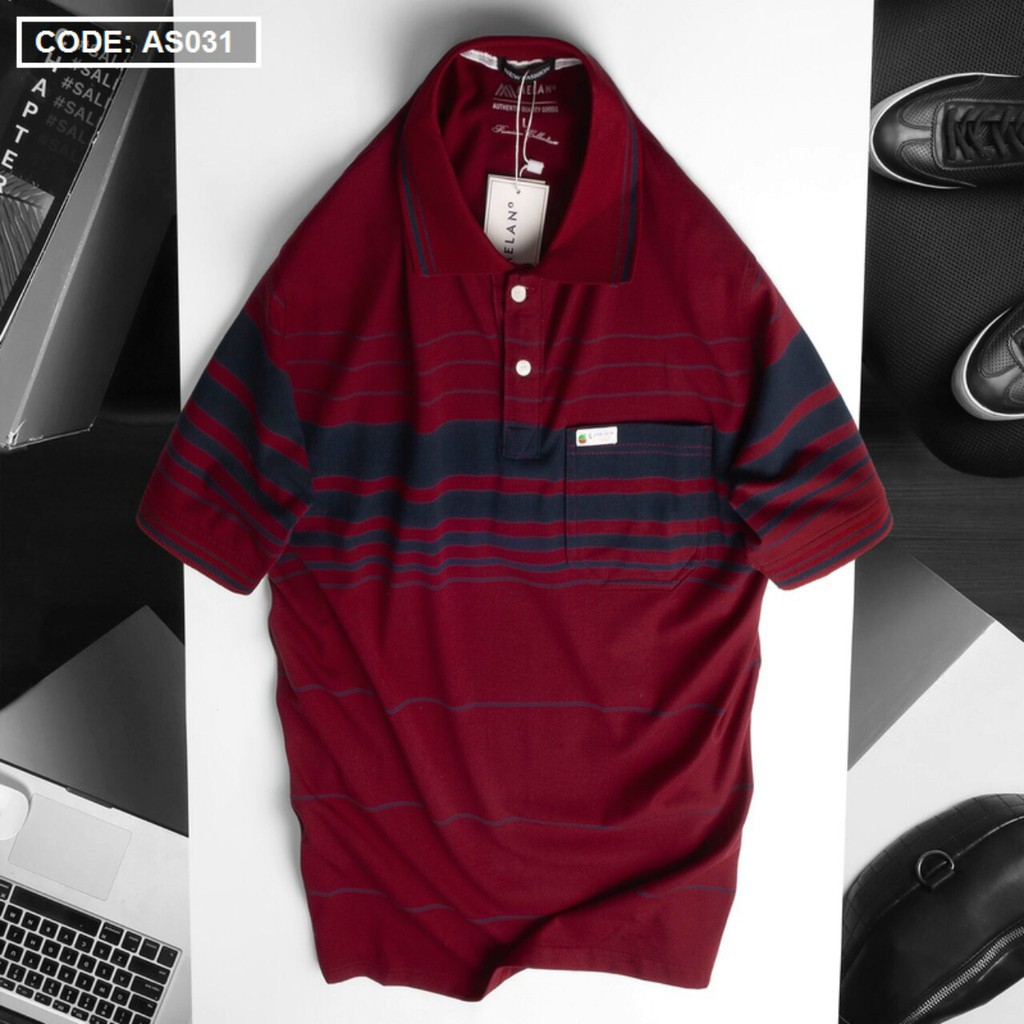 Áo Thun Polo nam trung niên có túi phối sọc vải cá sấu Cotton xuất xịnchuẩn form,sang trọng-lịch lãm | BigBuy360 - bigbuy360.vn