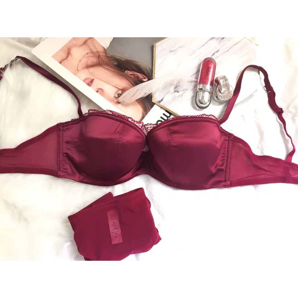 Bộ đồ lót B026 satin W268 mút mỏng có gọng