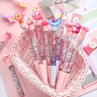 Bút Bi Mực Gel Hình Mặt Trăng/Kỳ Lân 0.5mm 10 Màu Dễ Thương