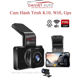Camera hành trình k10 tích hợp gps-wifi, quay trước sau kiêm lùi, chất lượng full hd 1080p | đại việt auto