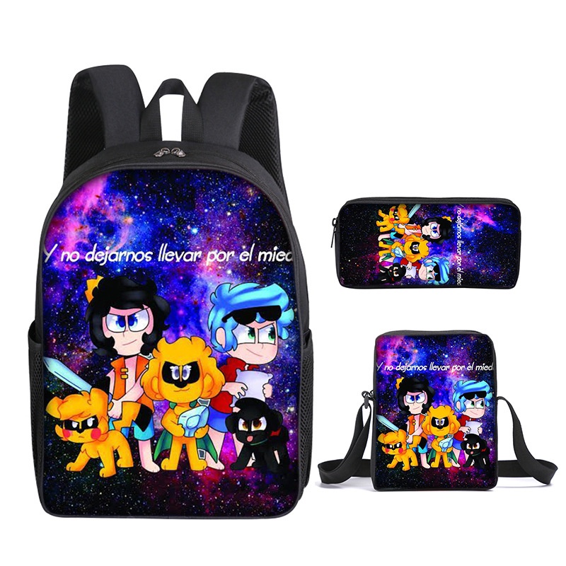 Set Balo Đi Học In Hình Hoạt Hình Anime Dành Cho Bé Trai