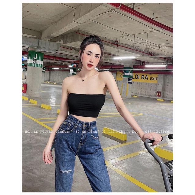QNU122 - QUẦN JEANS BOY NỮ XANH ĐẬM RÁCH 1 BÊN M500