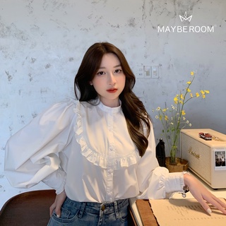 Áo sơ mi cổ tàu bèo nhúm dáng suông Puny Mayberoom
