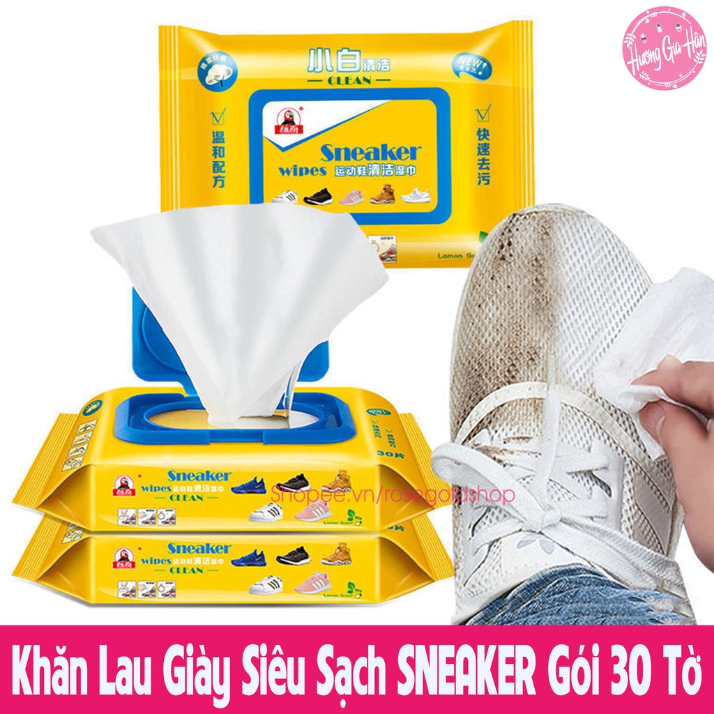 Khăn Lau Giày Siêu Tốc SNEAKER Gói 30 Tờ Tiện Lợi