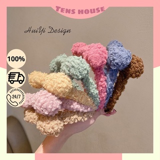 Bờm cài tóc cute cài tai gấu lông xù nhiều màu sắc đáng yêu