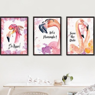 Decal dán tường 3 Tranh Hồng Hạc XL8323 - framedecals Zooyoo