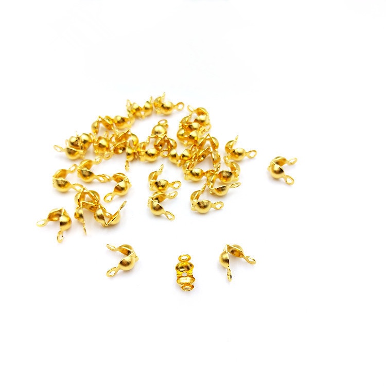 Set 100 Khóa Kẹp Hạt Ngọc Trai Bằng Thép Không Gỉ Làm Trang Sức DIY