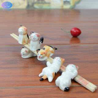 Đế gác đũa sứ hình mèo dễ thương