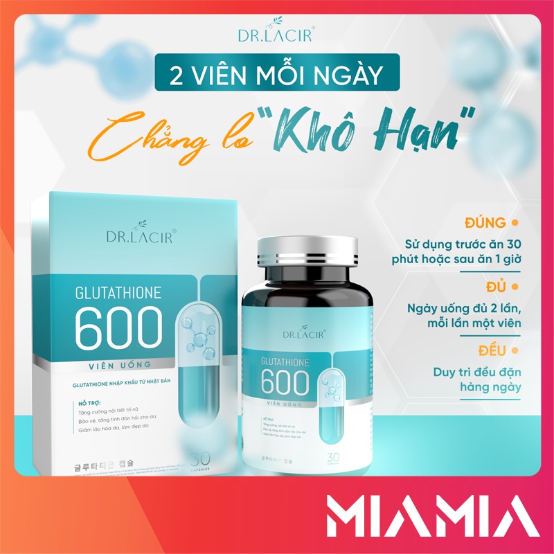 Viên Uống Trắng Da Glutathione 600 DR Lacir chính hãng - 8938528007558