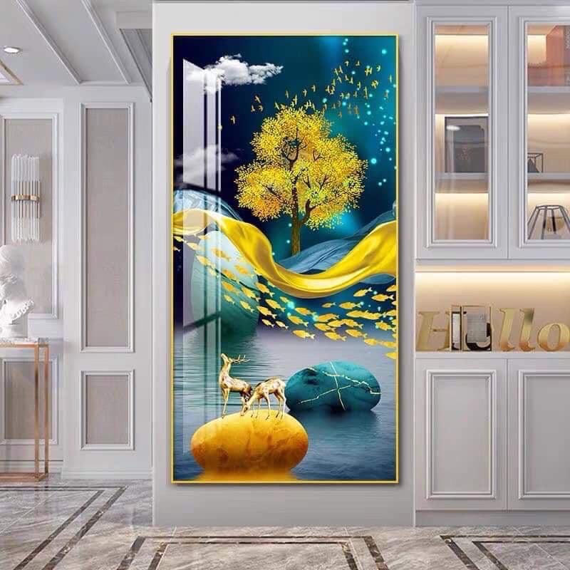 60 x 120cm . tranh 3D tráng gương treo tường kiểu đứng, có sẵn móc treo và đinh 3 chân