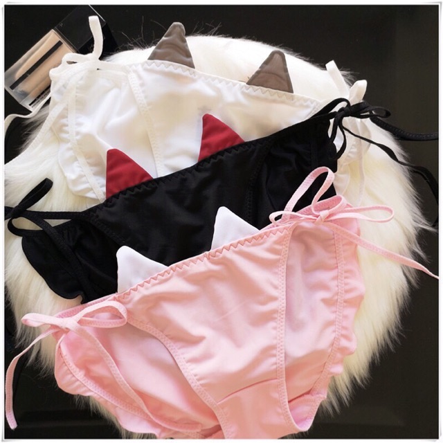Quần lót lụa cột dây tai mèo dễ Thương