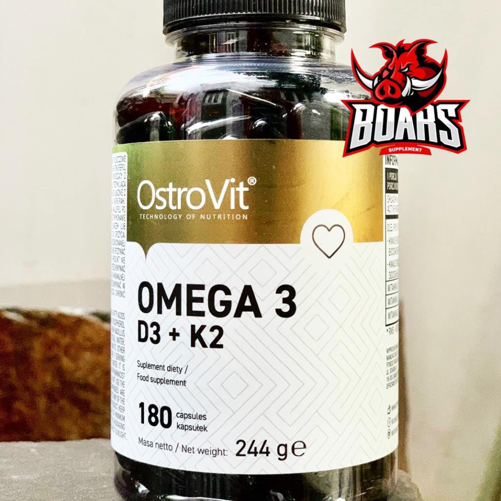 OSTROVIT OMEGA-3 & VITAMIN D3 K2 (MK7) - Hỗ trợ xương khớp, tăng hệ miễn dịch, điều hòa tim mạch (180 viên)