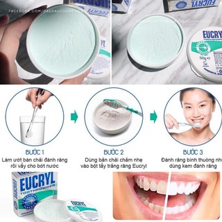 Bột tẩy trắng răng cấp tốc từ Anh Quốc EUCRYL 50g