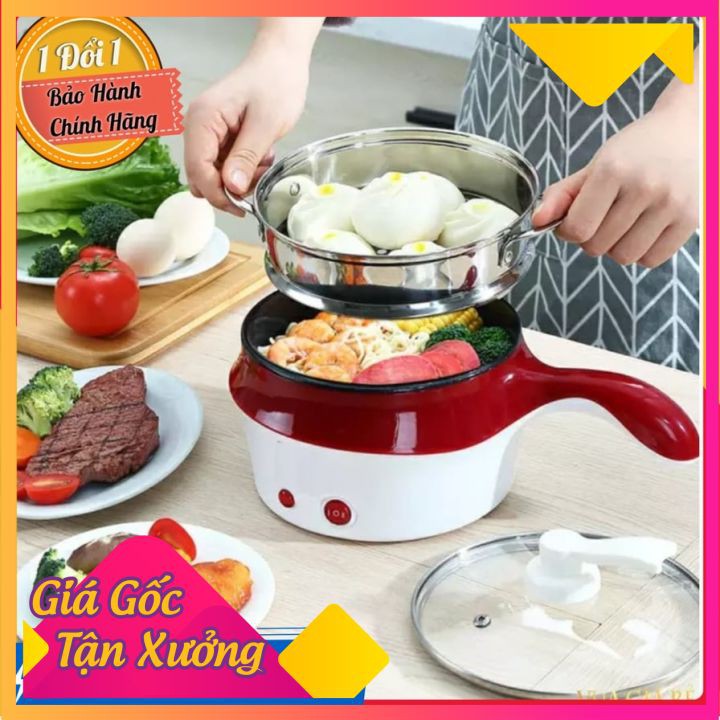 Nồi Lẩu Mini 2 tầng Chống Dính Kèm Xửng Hấp Đa Năng ( Nấu, Lẩu, Chiên, Xào,...)