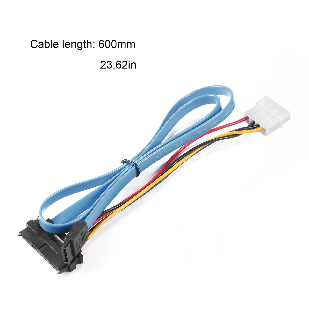 E 7 Pin SATA Serial ATA to SAS 29 Pin & 4 Pin Cable Male Connector Adapter