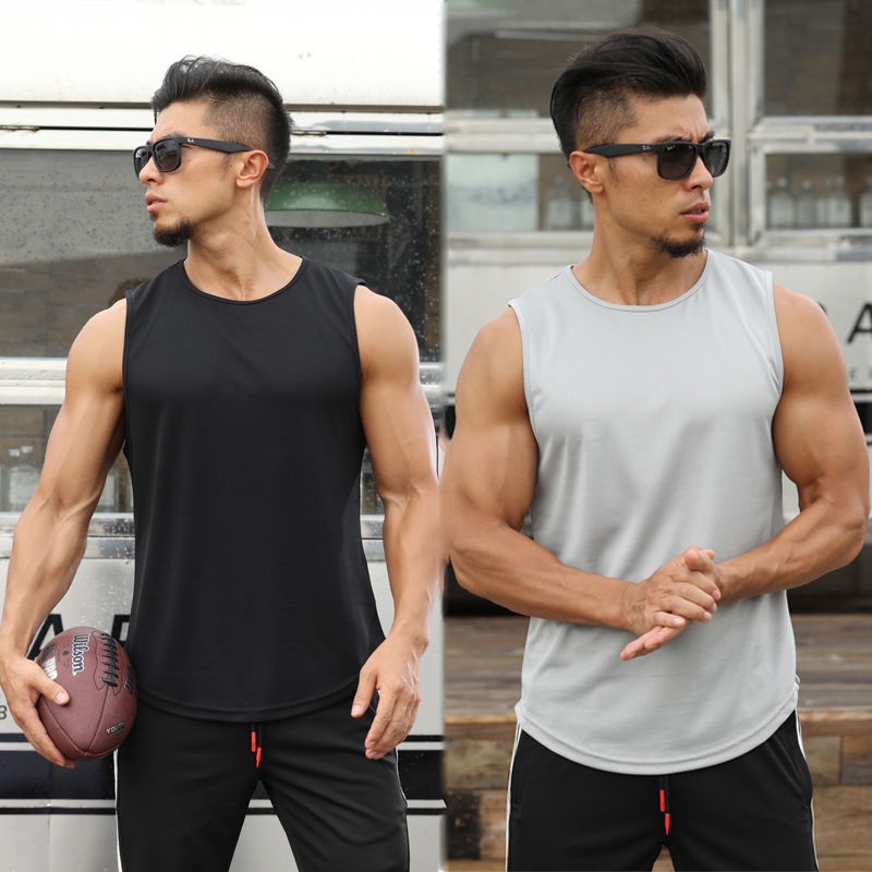 ❖M-3XL áo ba lỗ nam quick-drying breathable sleeveless plain tanktop for running training sports *