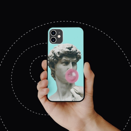 Ốp lưng iphone hình Tượng David Thổi Kẹo collage art minimalism  cho SAMSUNG PAP20210770
