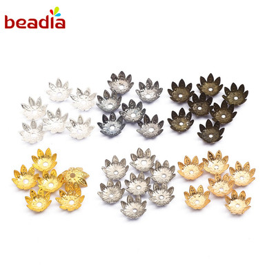 Set 100 mặt dây chuyền Beadia bằng sắt hình đế hoa phong cách cổ điển diy