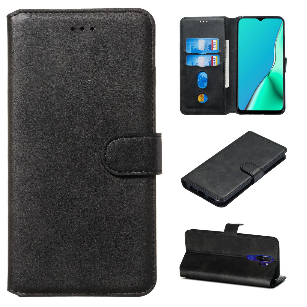 Bao da điện thoại da bò nắp lật chính hãng cho OPPO F11 pro A11x A9 A5 2020 | BigBuy360 - bigbuy360.vn