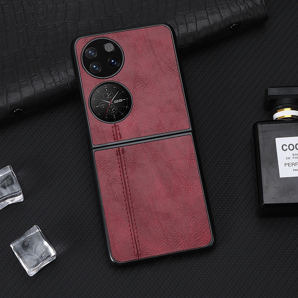 Bao Da Điện Thoại Phong Cách Retro Kèm Ngăn Đựng Thẻ Cho Huawei P50 pocket