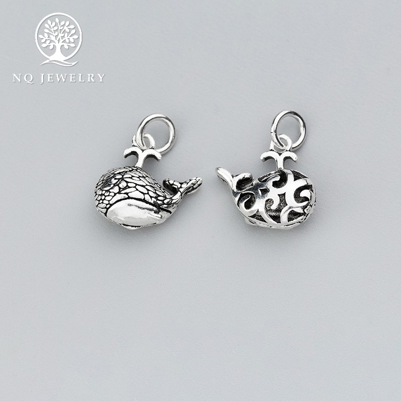 Charm bạc mặt hình cá voi treo - NQ Jewelry