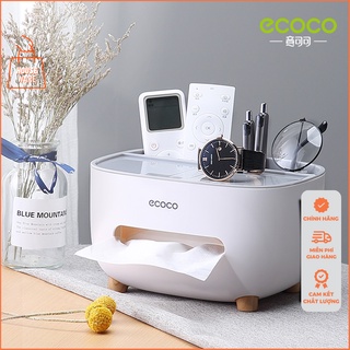 Hộp đựng giấy ăn ECOCO hộp đựng khăn giấy có ngăn để đồ đa năng hộp khăn giấy đồ gia dụng thông minh