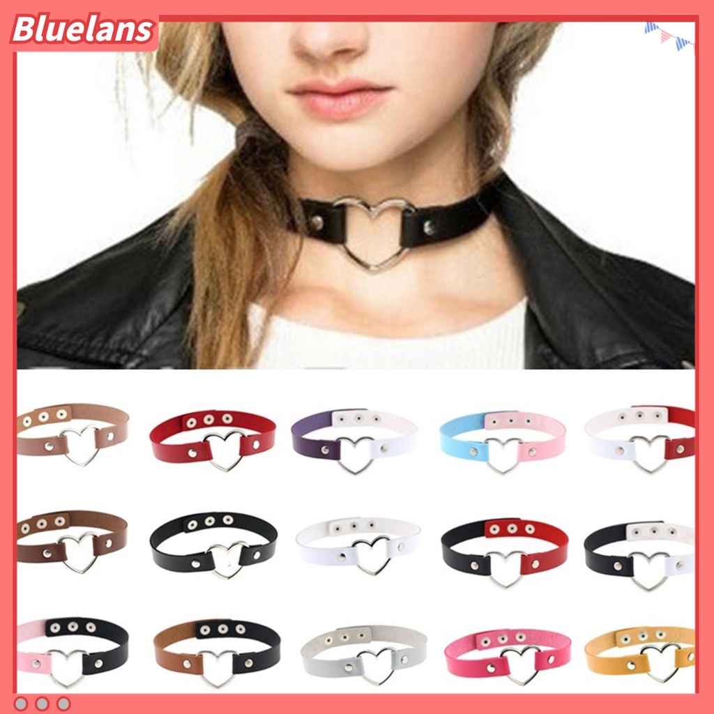 Vòng cổ choker da hình trái tim cá tính trẻ trung dành cho nữ