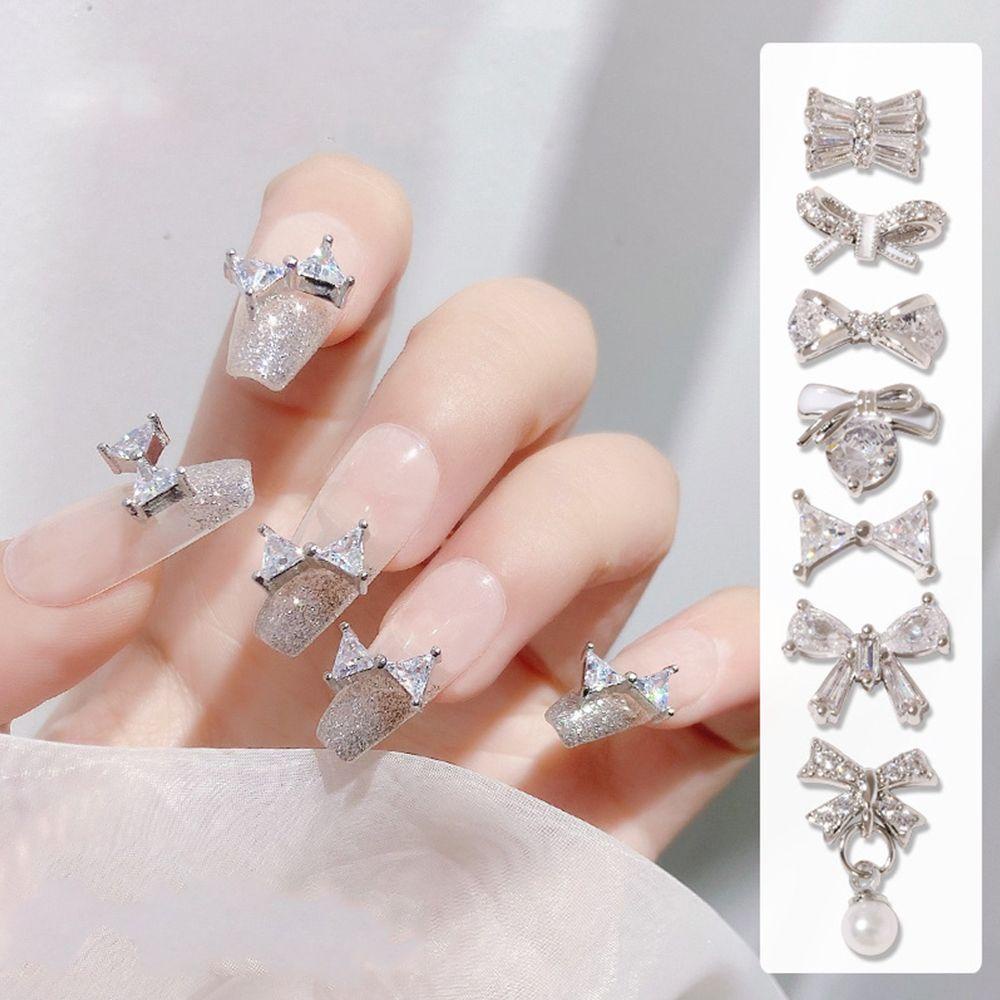 MIH Phụ Kiện Trang Trí Móng Tay Hình Nơ Bằng Hợp Kim DIY