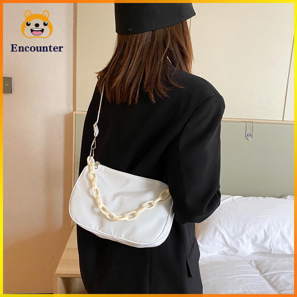 Fashion Solid Women Shoulder Underarm Bag Nylon Chain Messenger Handbags ○encounter○