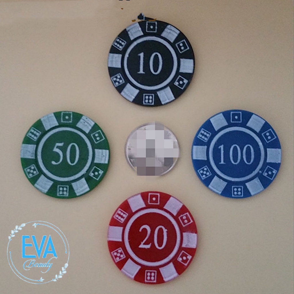 Bộ Đồ Chơi 80 Đồng Xu Nhựa Chip Poker Số Viền Hoa Văn Nhiều Màu Cao Cấp M571
