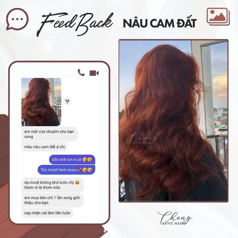 Thuốc nhuộm tóc NÂU CAM ĐẤT không tẩy tặng oxi trợ nhuộm | Chenglovehair, Chenglovehairs