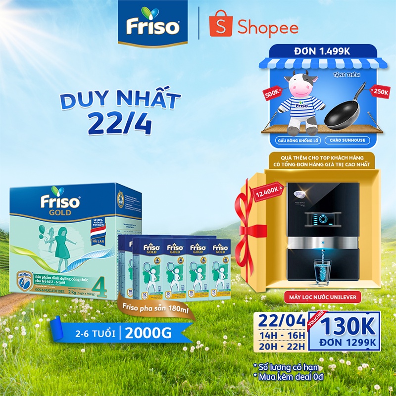 Sữa Bột Friso Gold 4 Hộp Giấy 2kg