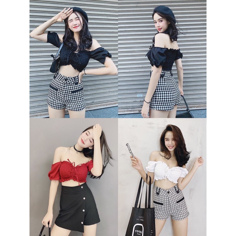 Crop TN Chạy Thun Rút Yoona 1934 Mặc Được 2 Kiểu